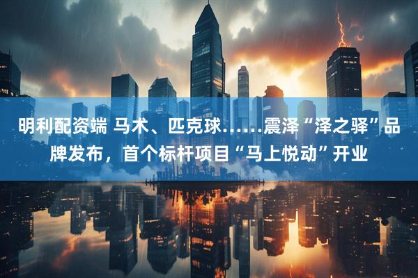 明利配资端 马术、匹克球……震泽“泽之驿”品牌发布，首个标杆项目“马上悦动”开业