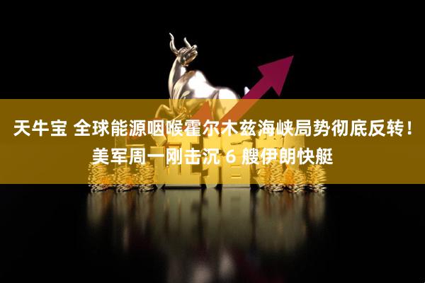 天牛宝 全球能源咽喉霍尔木兹海峡局势彻底反转！美军周一刚击沉 6 艘伊朗快艇